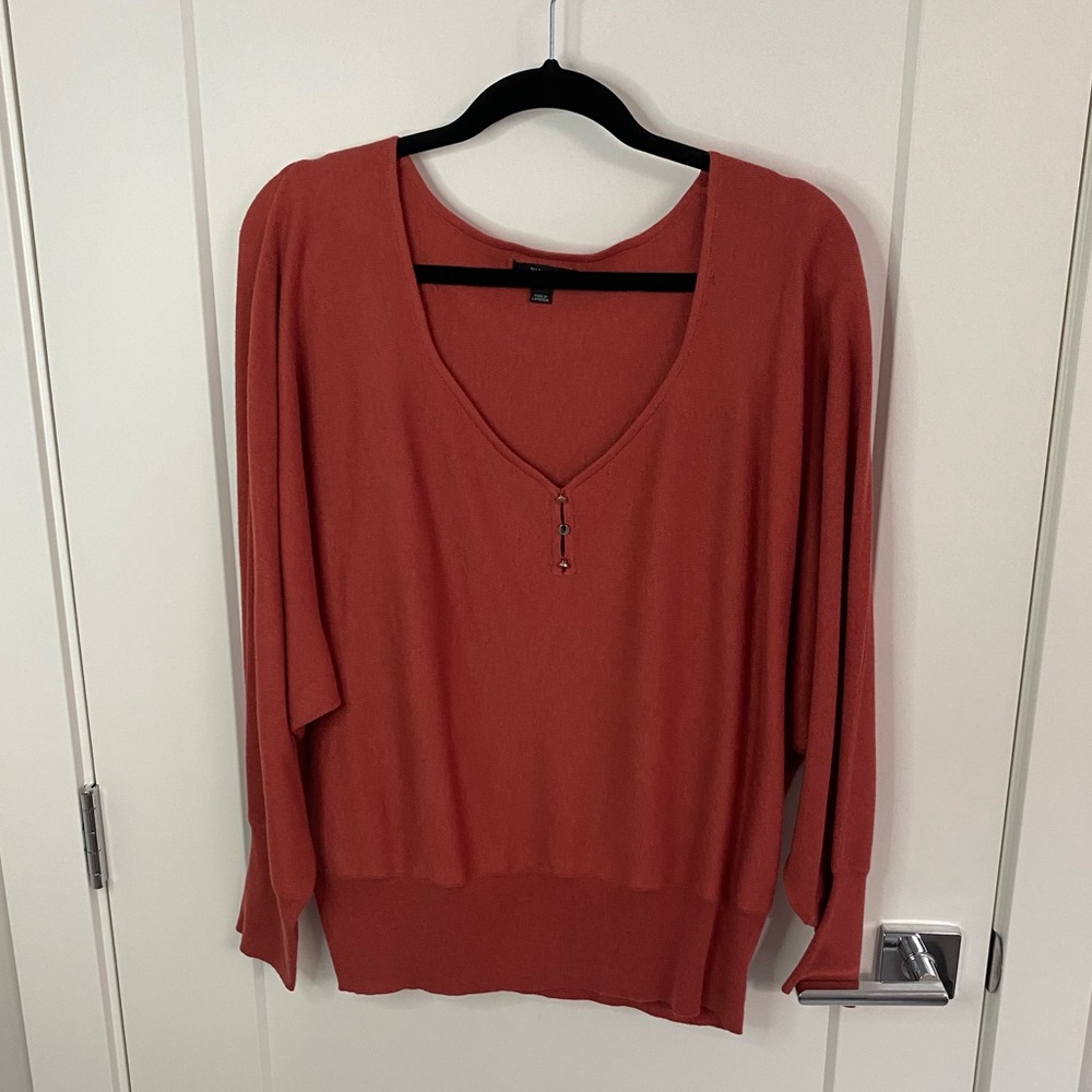 RW & Co - Rust Coloured V Neck Sweater - XL - NWOT